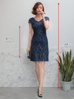 画像5: [送料無料][ERUKEI]立体斜線・Vネック・タイト・ライン・ミニドレス・ワンピース[即日発送][大きいサイズあり]