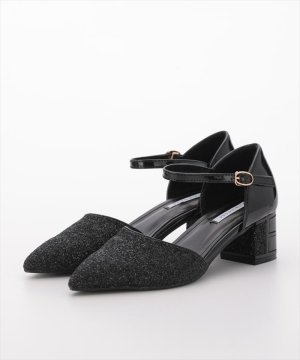 画像7: [haremode]シルバー・ベージュ・ブラック・グリッター・チャンキーヒール・5cm・アンクルストラップ・パンプス[即日発送]