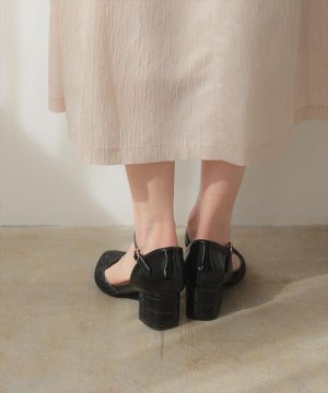 画像11: [haremode]シルバー・ベージュ・ブラック・グリッター・チャンキーヒール・5cm・アンクルストラップ・パンプス[即日発送]