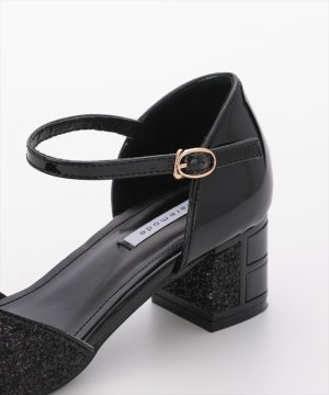 画像16: [haremode]シルバー・ベージュ・ブラック・グリッター・チャンキーヒール・5cm・アンクルストラップ・パンプス[即日発送]