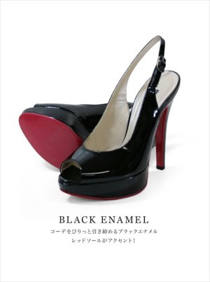画像2: [送料無料][comex]ピンクベージュ・ブラック・ブラックエナメル・ヒール14cm・オープントゥ・ハイヒール・バックベルト・厚底・サンダル・プラットフォーム・パンプス[大きいサイズあり]
