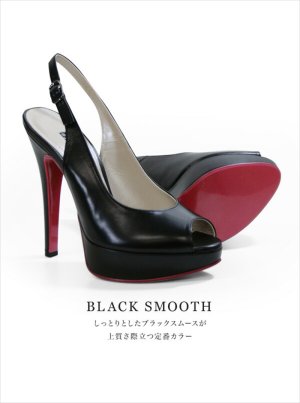 画像4: [送料無料][comex]ピンクベージュ・ブラック・ブラックエナメル・ヒール14cm・オープントゥ・ハイヒール・バックベルト・厚底・サンダル・プラットフォーム・パンプス[大きいサイズあり]