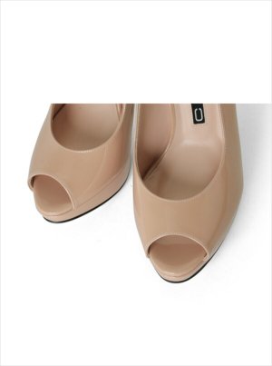 画像6: [送料無料][comex]ピンクベージュ・ブラック・ブラックエナメル・ヒール14cm・オープントゥ・ハイヒール・バックベルト・厚底・サンダル・プラットフォーム・パンプス[大きいサイズあり]