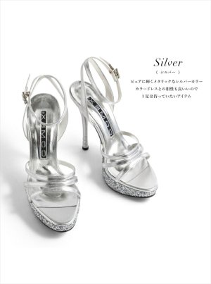 画像4: [送料無料][COMEX]シルバー・ゴールド・ブラック・ハイヒール・ピンヒール・ラメ・ヒール13cm・アンクルストラップ・厚底・サンダル[大きいサイズあり]