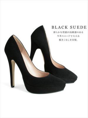 画像3: [送料無料][COMEX]ブラック・ブラックスエード・ピンクベージュエナメル・ブラックエナメル・ポインテッドトゥ・ピンヒール・ヒール13cm・本革・厚底・プラットフォーム・パンプス[大きいサイズあり]