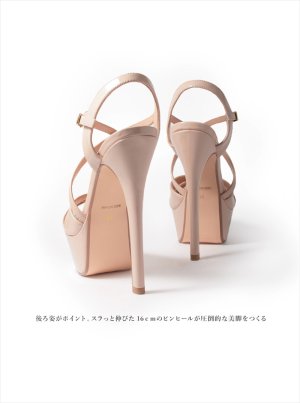 画像8: [送料無料][COMEX]ピンクベージュ・ホワイト・シルバー・ブラック・ピンヒール・プラットフォーム・甲ストラップ・オープントゥ・ハイヒール・厚底・16cmヒール・ストラップ・サンダル[大きいサイズあり]