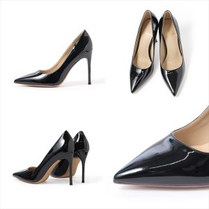 画像10: [送料無料][COMEX]プラチナドゥ・ピンクベージュ・ブラック・エナメル・25.5cmまで・ピンヒール・ポインテッドトゥ・10cmヒール・パンプス[即日発送][大きいサイズあり]