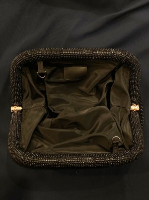 画像4: [送料無料][ERUKEI]シルバー・ゴールド・ブラック・オーロラ・キラキラ・ ストーン・チェーン・ショルダー・クラッチ・2way・バッグ[即日発送]