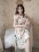 画像5: [送料無料][GINZA COUTURE]ホワイト・ネイビー・花柄・フラワープリント・フリルスリーブ・Aライン・フレアー・ミディアムドレス・ワンピース[即日発送][大きいサイズあり]