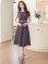 画像11: [送料無料][GINZA COUTURE]ベージュ・ネイビー・レッド・ツイード・フリンジ・パイピング・ノースリーブ・ハイウエスト・Aライン・ミディアムドレス・ワンピース[即日発送][大きいサイズあり]