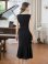 画像15: [送料無料][GINZA COUTURE]ネイビー・ホワイト・ブラック・ロイヤルブルー・ワインレッド・マーメイド・シンプル・ミディアムドレス・ワンピース[即日発送][大きいサイズあり]