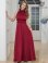 画像6: [送料無料][GINZA COUTURE]ワインレッド・レッド・ピンク・ラベンダー・パープル・ロイヤルブルー・ブルー・ホワイト・首元フリル・シンプル・エストマーク・マキシ・ノースリーブ・Aライン・ロングドレス[即日発送][大きいサイズあり]