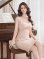 画像18: [送料無料][GINZA COUTURE]ワインレッド・ブルー・ピンク・スクエアネック・シンプル・タイト・ミディアムドレス・ワンピース[即日発送][大きいサイズあり]