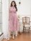 画像5: [送料無料][GINZA COUTURE]ピンク・フラワープリント・Aライン・プチハイネック・ミディアムドレス・ワンピース[即日発送][大きいサイズあり]