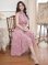 画像6: [送料無料][GINZA COUTURE]ピンク・フラワープリント・Aライン・プチハイネック・ミディアムドレス・ワンピース[即日発送][大きいサイズあり]