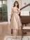 画像11: [送料無料][GINZA COUTURE]グリーン・ベージュ・Aライン・ジャガード・ノースリーブ・ミディアムドレス・ワンピース[即日発送][大きいサイズあり]