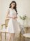 画像8: [送料無料][GINZA COUTURE]イエロー・ホワイト・ツイード・Aライン・シンプル・ドット風・ミディアムドレス・ワンピース[即日発送][大きいサイズあり]