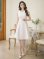 画像11: [送料無料][GINZA COUTURE]イエロー・ホワイト・ツイード・Aライン・シンプル・ドット風・ミディアムドレス・ワンピース[即日発送][大きいサイズあり]
