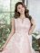 画像4: [送料無料][GINZA COUTURE]ピンク×ゴールド・ブルー・ピンク×シルバー・ホワイト・フラワープリント・金糸・Aライン・ミディアムドレス・ワンピース[即日発送][大きいサイズあり]