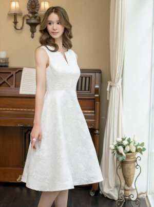 画像2: [送料無料][GINZA COUTURE]ホワイト・ピンク×ゴールド・ブルー・ピンク×シルバー・フラワープリント・金糸・Aライン・ミディアムドレス・ワンピース[即日発送][大きいサイズあり]