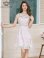 画像12: [送料無料][GINZA COUTURE]ブルー×ホワイト・ピンク×ホワイト・レース・Vネック・ノースリーブ・切替・Aライン・ミニドレス・ワンピース[即日発送][大きいサイズあり]
