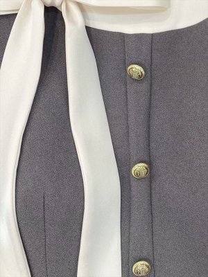 画像20: [送料無料][GINZA COUTURE]レッド・ピンク・イエロー・アイボリー・ネイビー・グレー・バイカラー・半袖・Aライン・リボン・ボタン・シンプル・ミニドレス・ワンピース[即日発送][大きいサイズあり]