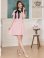 画像17: [送料無料][GINZA COUTURE]アイボリー・ネイビー・ピンク・バイカラー・半袖・リボン・ボタン・プリーツ・Aライン・ミニドレス・ワンピース[即日発送][大きいサイズあり]