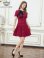 画像5: [送料無料][GINZA COUTURE]レッド・ピンク・イエロー・アイボリー・ネイビー・グレー・バイカラー・半袖・Aライン・リボン・ボタン・シンプル・ミニドレス・ワンピース[即日発送][大きいサイズあり] (5)