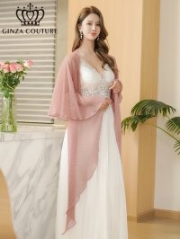 [GINZA COUTURE]ピンク・レッド・ベージュ・ブラック・ホワイト・金糸・シンプル・エレガント・パーティー・三角・ショール・ストール[即日発送]