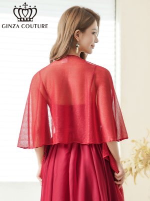 画像10: [GINZA COUTURE]ブラック・ホワイト・ピンク・レッド・ベージュ・金糸・シンプル・エレガント・パーティー・三角・ショール・ストール[即日発送]