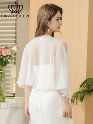 画像5: [GINZA COUTURE]ブラック・ホワイト・ピンク・レッド・ベージュ・金糸・シンプル・エレガント・パーティー・三角・ショール・ストール[即日発送]