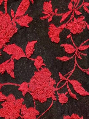 画像6: [送料無料][GINZA COUTURE]ホワイト・ブラック×ワインレッド・ジャガード・花柄・スリットネック・ノースリーブ・フィッシュテール・Aライン・ミディアムドレス・ワンピース[即日発送][大きいサイズあり]