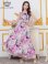 画像8: [送料無料][GINZA COUTURE]ブルー・パープル・イエロー・ピンク・ノースリーブ・シワ加工サテン・フラワー柄・花柄・プリント・ウエストリブ・Aライン・ロングドレス[即日発送][大きいサイズあり]