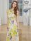画像2: [送料無料][GINZA COUTURE]イエロー・ピンク・パープル・ブルー・ノースリーブ・シワ加工サテン・フラワー柄・花柄・プリント・ウエストリブ・Aライン・ロングドレス[即日発送][大きいサイズあり] (2)