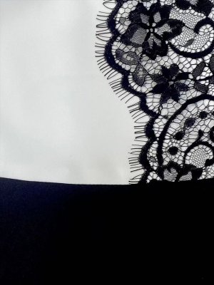 画像7: [送料無料][GINZA COUTURE]ホワイト×ピンク・ホワイト×ブラック・ノースリーブ・パイピング・サイドレース・切替・Aライン・フレア・ミニドレス・ワンピース[即日発送][大きいサイズあり]