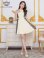 画像1: [送料無料][GINZA COUTURE]アイボリー×ブラック・バイカラー・ノースリーブ・サイドレース・Aライン・フレア・ミニドレス・ワンピース[即日発送][大きいサイズあり] (1)