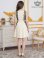 画像3: [送料無料][GINZA COUTURE]アイボリー×ブラック・バイカラー・ノースリーブ・サイドレース・Aライン・フレア・ミニドレス・ワンピース[即日発送][大きいサイズあり]