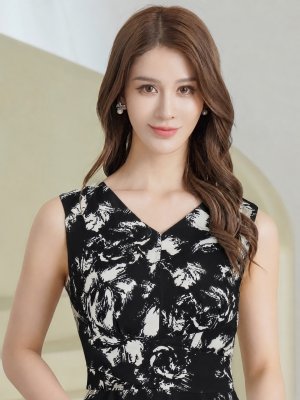 画像4: [送料無料][GINZA COUTURE]ブラック×ホワイト・ホワイト×ブラック・イエロー・パープル・ロイヤルブルー・ホワイト・ワインレッドサテン・シンプル・Vネック・ノースリーブ・ウエストマーク・Aライン・ロングドレス[即日発送][大きいサイズあり]