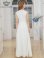 画像3: [送料無料][GINZA COUTURE]ホワイト・サテン・シンプル・Vネック・ノースリーブ・ウエストマーク・Aライン・ロングドレス[即日発送][大きいサイズあり]