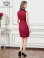 画像3: [送料無料][GINZA COUTURE]ワインレッド・ネイビー・バイカラー・サテン・シンプル・ハイネック・リボンベルト・ノースリーブ・タイト・ミニドレス・ワンピース[即日発送][大きいサイズあり] (3)