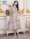 画像5: [送料無料][GINZA COUTURE]オレンジ×ブラック・プリント・シフォン・ノースリーブ・切替・Aライン・ミディアムドレス・ワンピース[即日発送][大きいサイズあり]