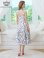 画像3: [送料無料][GINZA COUTURE]ホワイト×ブラック・フラワープリント・バイカラー・ノースリーブ・フレア・Aライン・ミディアムドレス・ワンピース[即日発送][大きいサイズあり] (3)