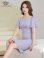 画像18: [送料無料][GINZA COUTURE]ロイヤルブルー・オレンジ・グレー・ワンカラー・シンプル・スクープネック・袖付き・半袖・膝丈・無地・タイト・ミディアムドレス・ワンピース[即日発送][大きいサイズあり] (18)