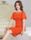 画像12: [送料無料][GINZA COUTURE]ロイヤルブルー・オレンジ・グレー・ワンカラー・シンプル・スクープネック・袖付き・半袖・膝丈・無地・タイト・ミディアムドレス・ワンピース[即日発送][大きいサイズあり] (12)