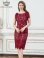 画像1: [送料無料][GINZA COUTURE]レッド・総レース・肩リボン・ノースリーブ・タイト・ミディアムドレス・ワンピース[即日発送][大きいサイズあり] (1)