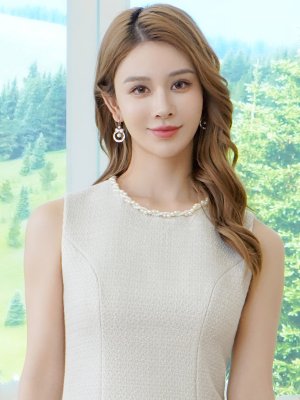 画像4: [送料無料][GINZA COUTURE]ホワイト・ワインレッド・ワンカラー・ツイード・ノースリーブ・シンプル・Aライン・ミニドレス・ワンピース[即日発送][大きいサイズあり]