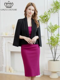 [送料無料][GINZA COUTURE]ブラック・ホワイト・ワンカラー・シンプル・無地・ケープ・ボレロ[即日発送][大きいサイズあり]