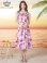 画像5: [送料無料][GINZA COUTURE]ホワイト×ピンク・花柄・プリント・ノースリーブ・Aライン・フレア・ミディアムドレス・ワンピース[即日発送][大きいサイズあり] (5)