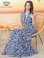 画像6: [送料無料][GINZA COUTURE]ホワイト×ブルー・プリント・柄物・ノースリーブ・カシュクール・Aライン・マキシ丈・ロングドレス[即日発送][大きいサイズあり] (6)