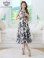 画像1: [送料無料][GINZA COUTURE]ホワイト×ブラック・プリント・シフォン・モノトーン・花柄・胸元ファスナー・ベルト付・ノースリーブ・ライン・ミディアムドレス・ワンピース[即日発送][大きいサイズあり] (1)